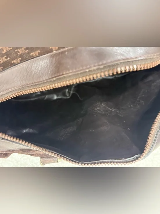 Céline Celine Brown Macadam Suede Boston Bag - Picture 15 of 15